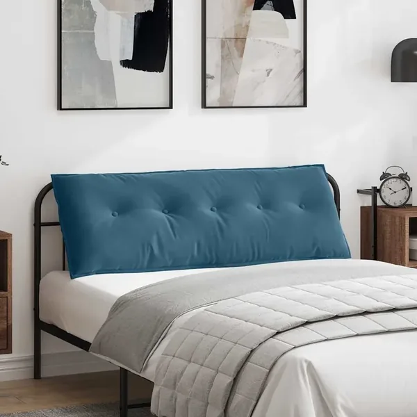 Coussin de Dos Bleu 140 x 50 cm Tissu en velours côtelé