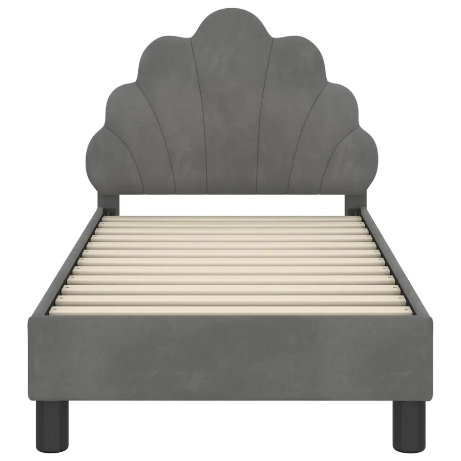Cadre de lit pour tout-petit avec tête de lit Gris foncé - 5