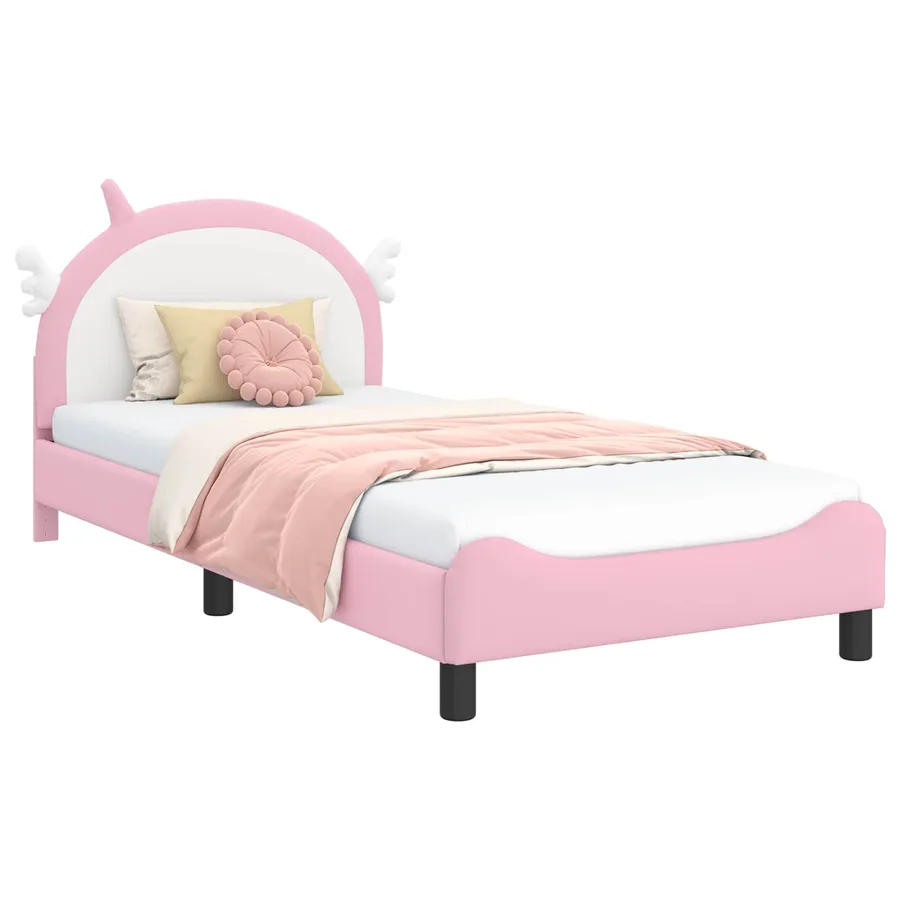Cadre de lit pour enfants avec tête de lit Rose 80 x 200 cm PU - 2