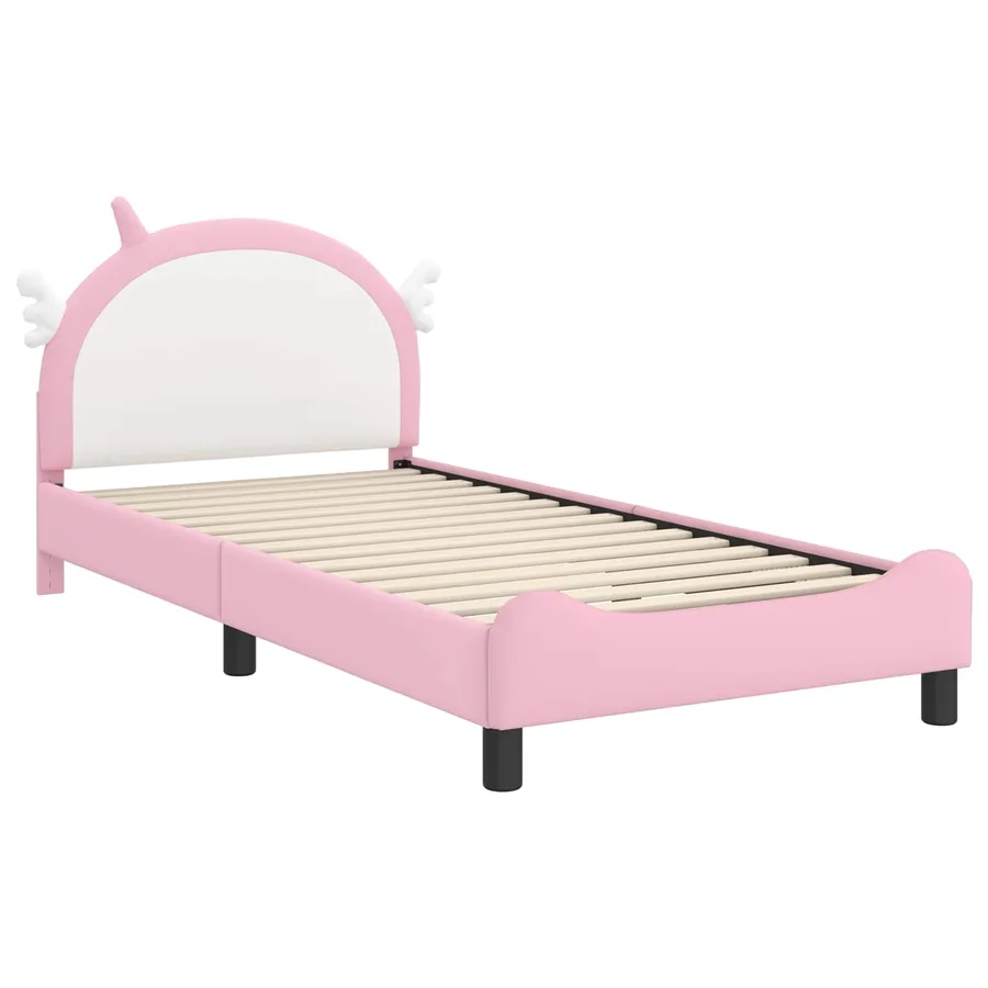 Cadre de lit pour enfants avec tête de lit Rose 80 x 200 cm PU - 4