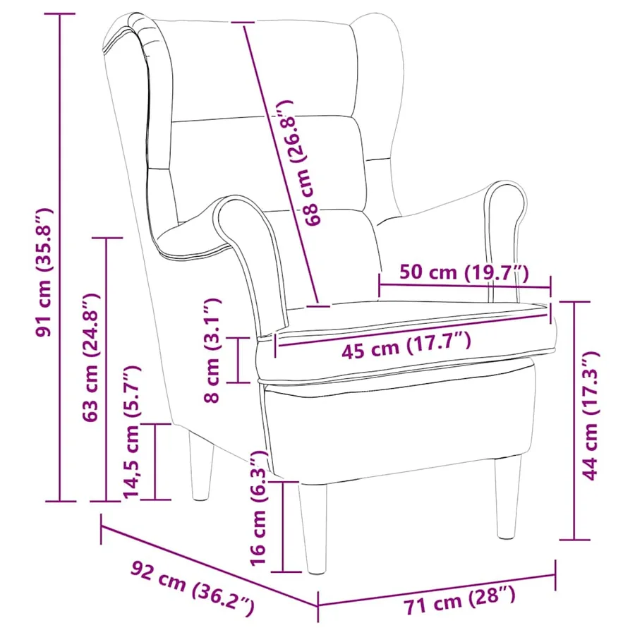 Fauteuil gris foncé velours - 9
