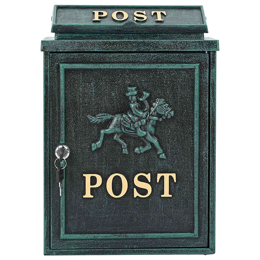 Boîte aux lettres murale Vert 29 x 13 x 41 cm Aluminium coulé - 6