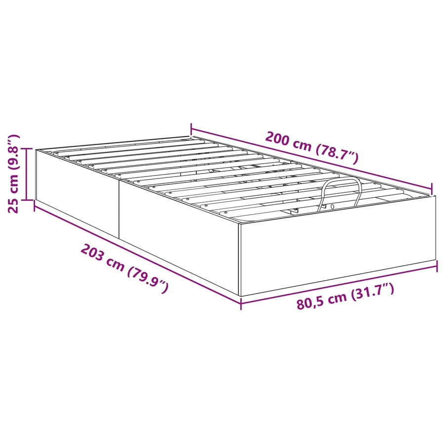 Cadre de lit ottoman Chêne Artisanal 80,5 x 200 cm - 12