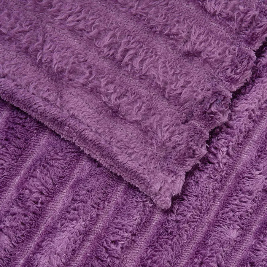 Jeté Violet 150 x 130 cm Toison - 5