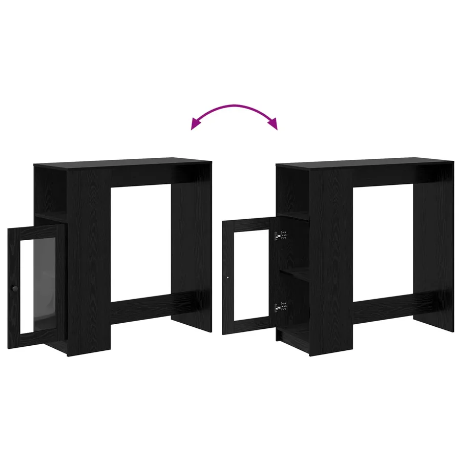 Table de bar Chêne noir 101 x 40 x 103,5 cm Bois d'ingénierie - 9