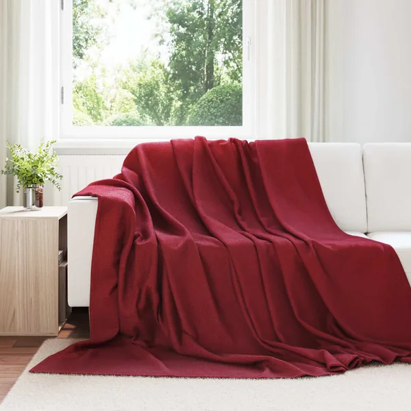 Jeté Rouge Bordeaux 270 x 240 cm Toison