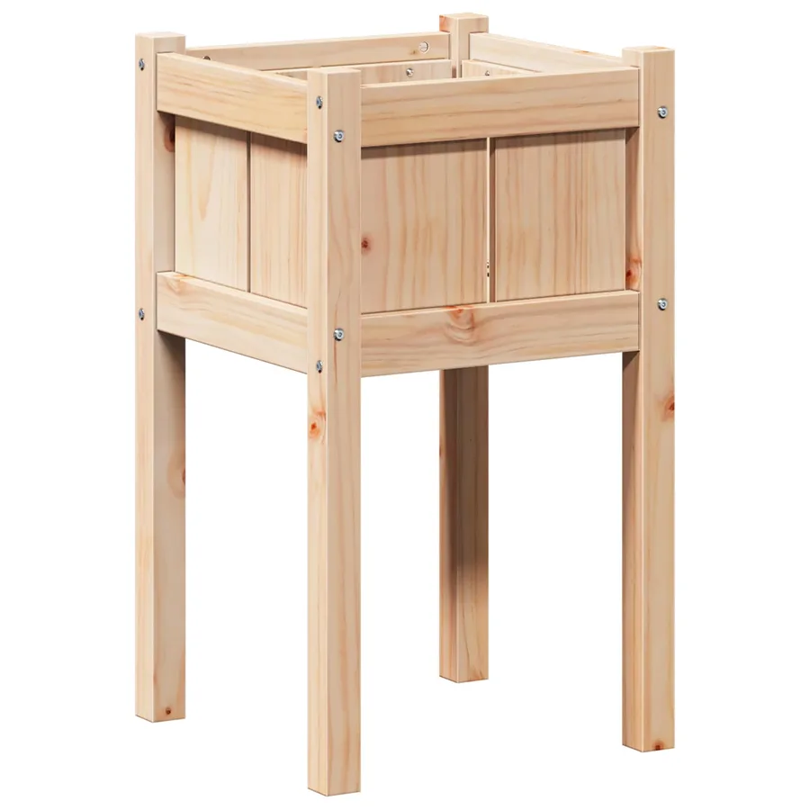 Cache-pot de jardin Nature 40 x 40 x 70 cm Bois de pin massif - 2