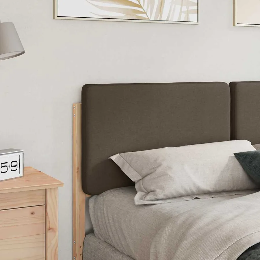 Tête de lit capitonnée Marron et Taupe 160 cm Pin massif - 3