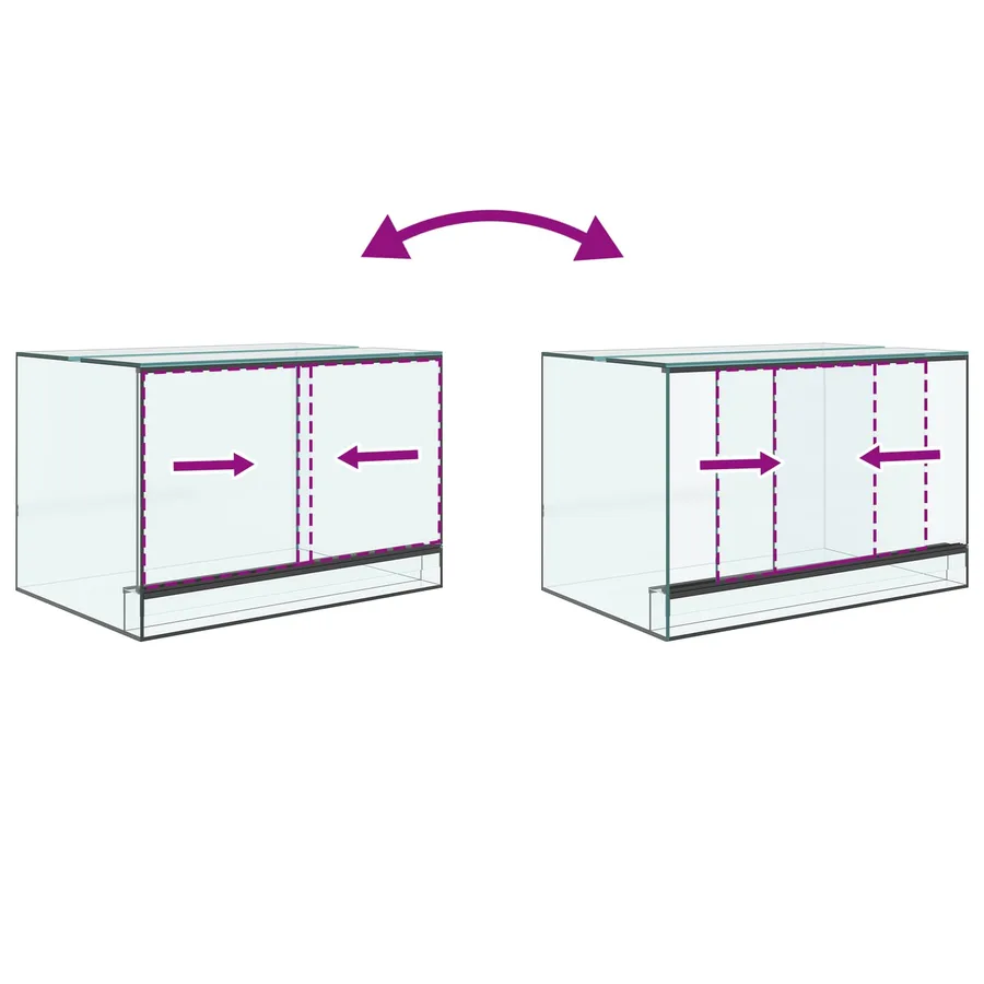 Terrarium avec stockage Transparent 60 x 40 x 40 cm Verre - 11