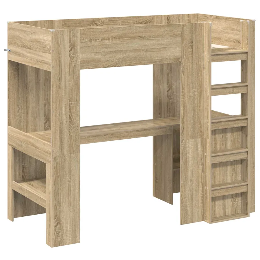 Cadre de lit superposé avec bureau Chêne Sonoma 100 x 200 cm - 4