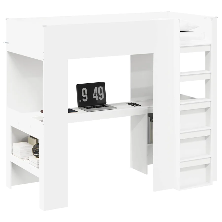 Cadre de lit superposé avec bureau Blanc 90 x 190 cm - 2