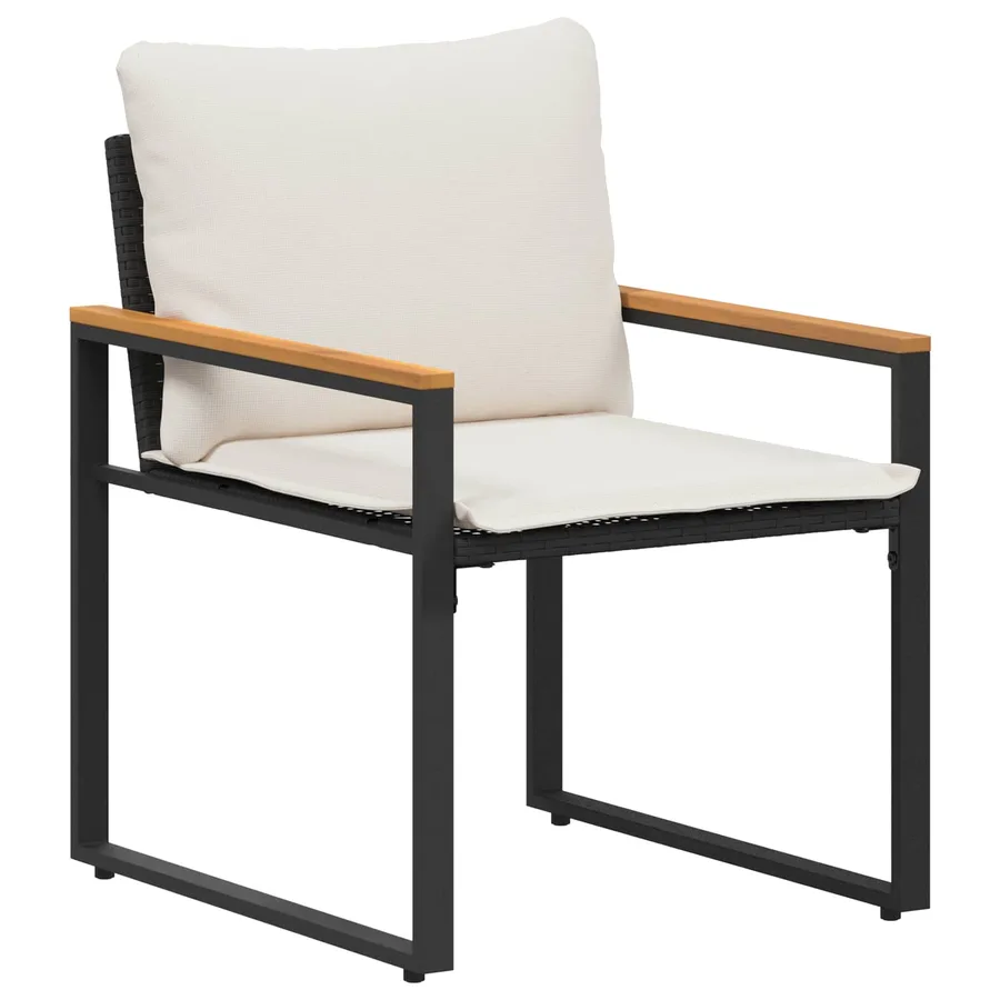 Ensembles de meubles 3 pcs Noir et blanc crème Rotin - 6