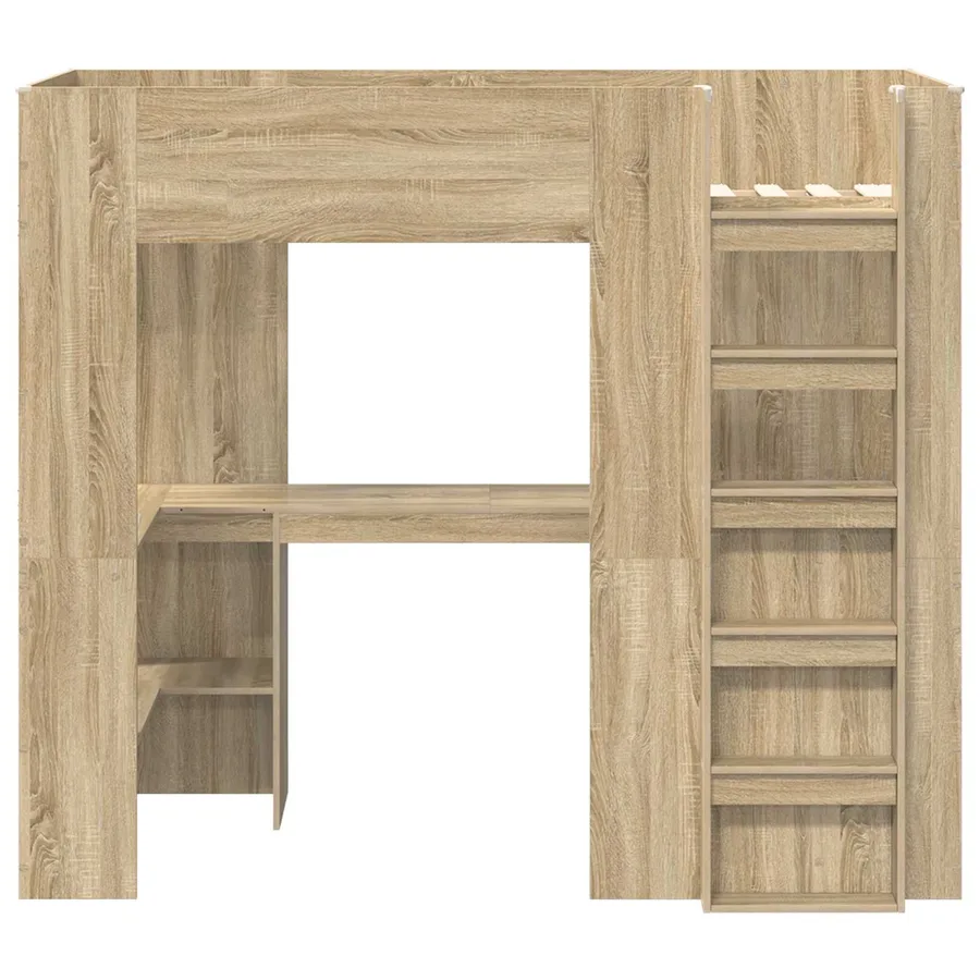 Cadre de lit superposé avec bureau Chêne Sonoma 90 x 190 cm - 5
