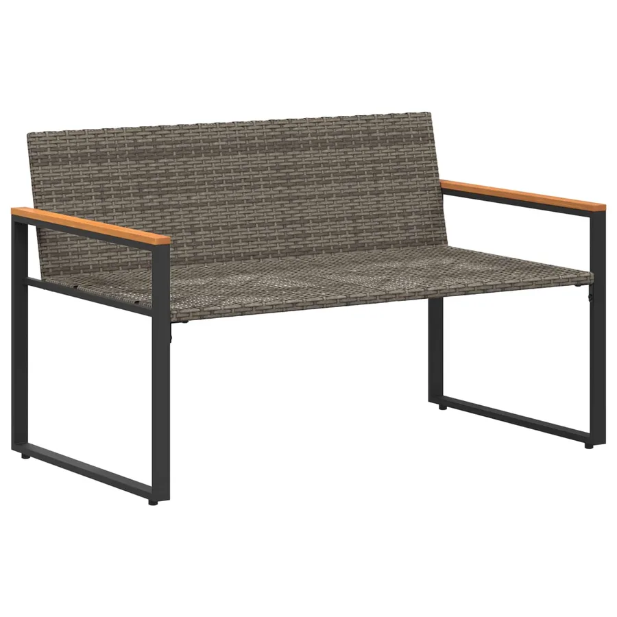 banc avec coussin Gris et bleu marine 115 x 65 x 72 cm Rotin - 4