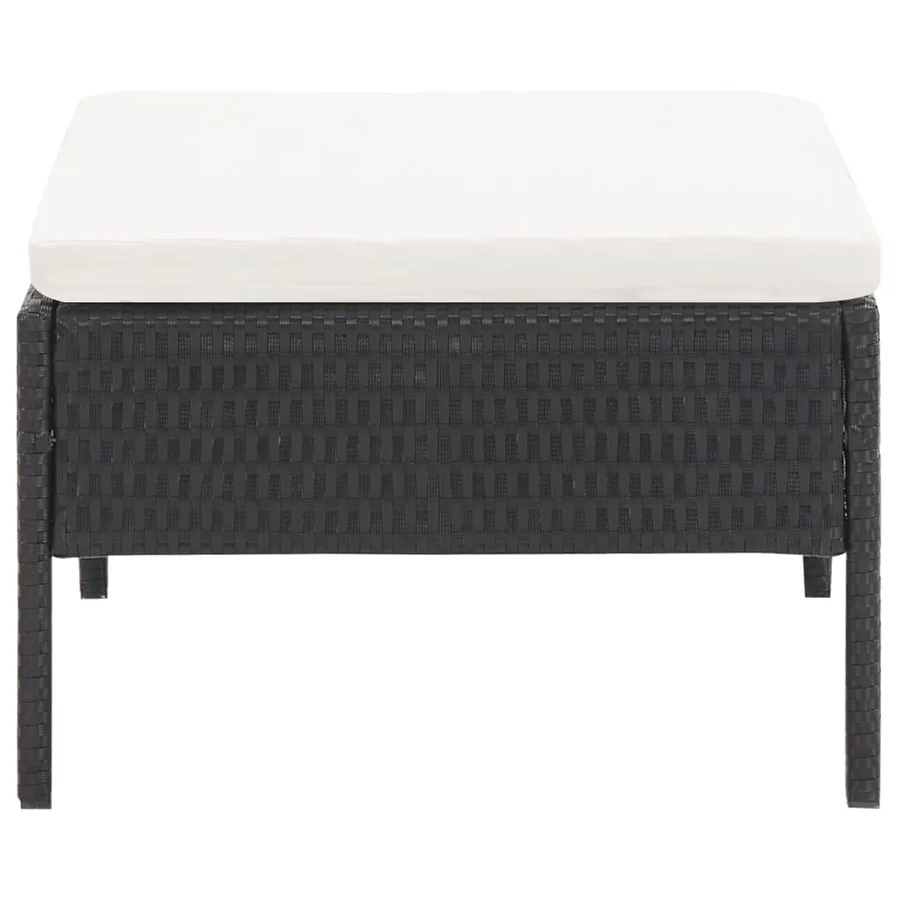 Salon de jardin 3 pcs avec coussins Résine tressée Noir - 8