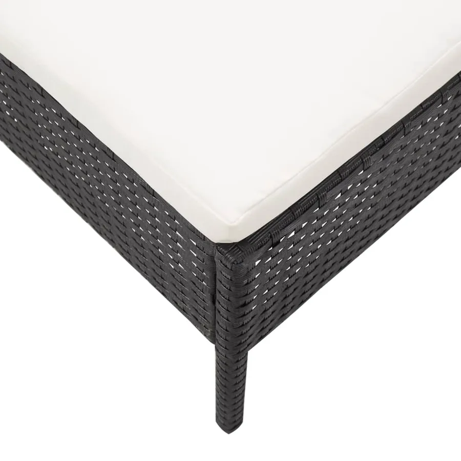 Salon de jardin 3 pcs avec coussins Résine tressée Noir - 9