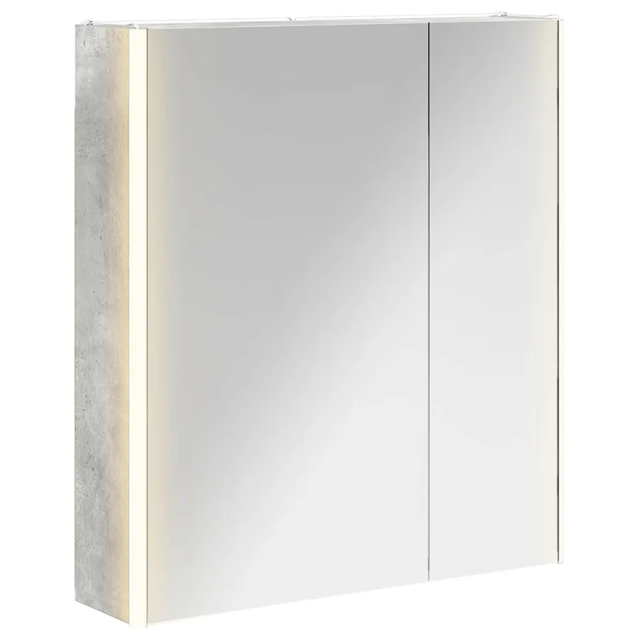 Armoire Miroir de Salle de Bain Gris béton 63,5 x 15,5 x 70 cm - 2