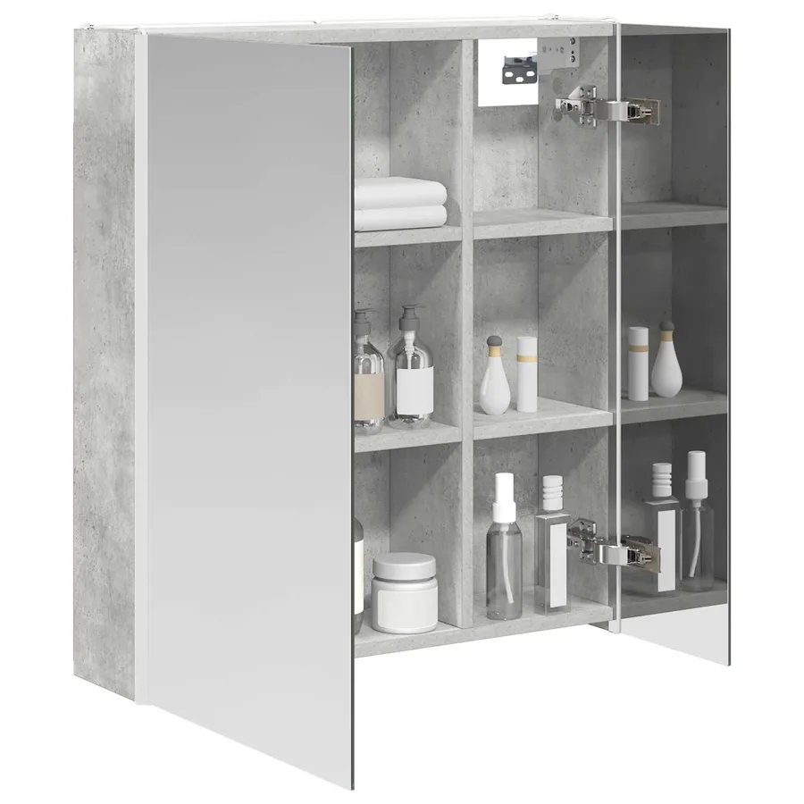 Armoire Miroir de Salle de Bain Gris béton 63,5 x 15,5 x 70 cm - 3