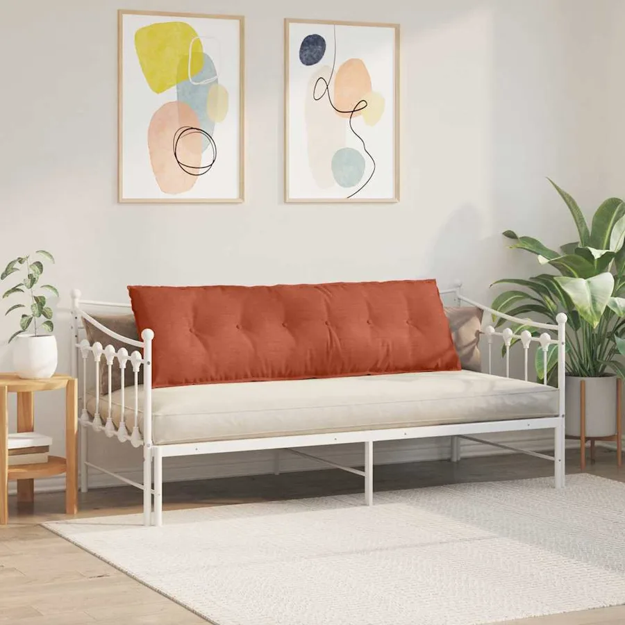 Coussin de Dos Rouge orange 160 x 50 cm Tissu en velours côtelé - 4