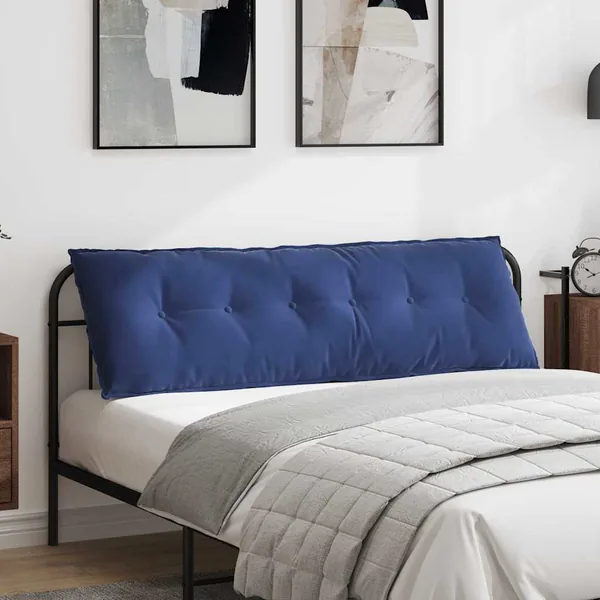 Coussin de Dos Bleu police 160 x 50 cm Tissu en velours côtelé