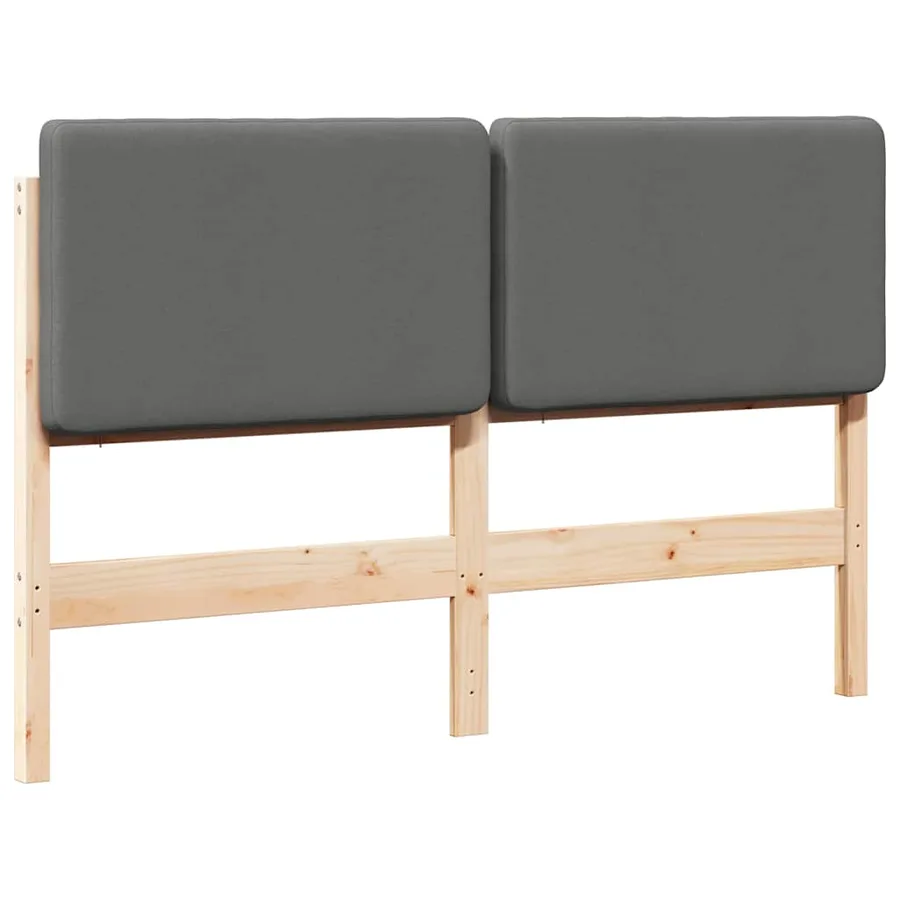 Tête de lit capitonnée Marron et gris clair 150 cm Pin massif - 2