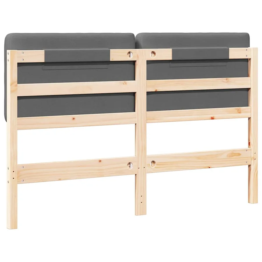 Tête de lit capitonnée Marron et gris clair 150 cm Pin massif - 6