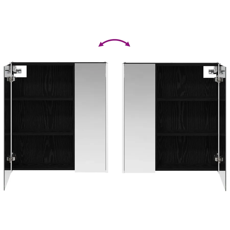 Armoire Miroir de Salle de Bain Chêne noir 63,5 x 15,5 x 70 cm - 12