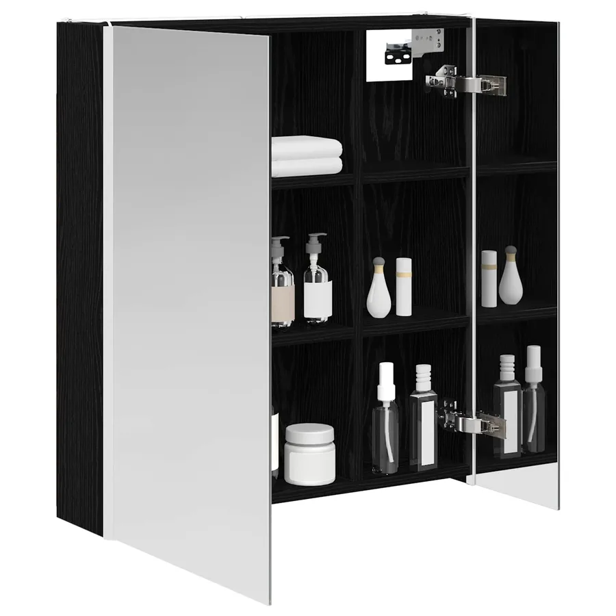 Armoire Miroir de Salle de Bain Chêne noir 63,5 x 15,5 x 70 cm - 3
