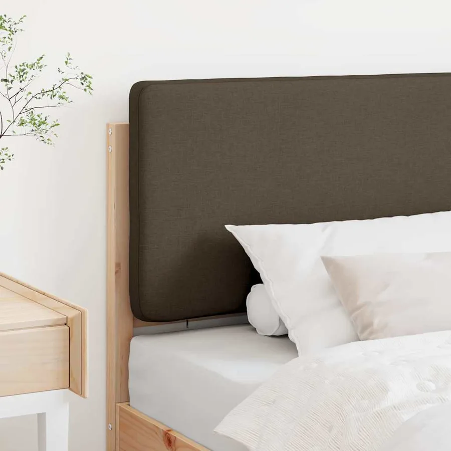 Tête de lit capitonnée Marron et Taupe 80 cm Pin massif - 3