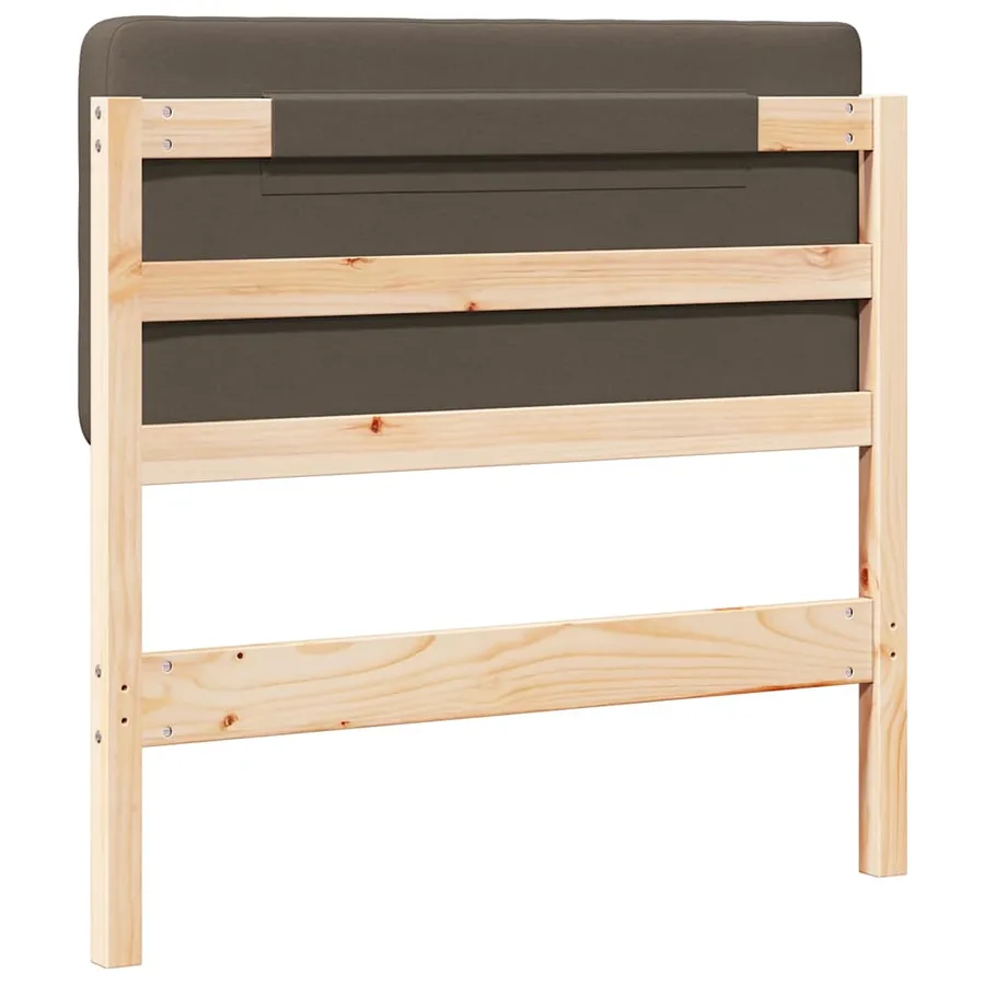 Tête de lit capitonnée Marron et Taupe 80 cm Pin massif - 6
