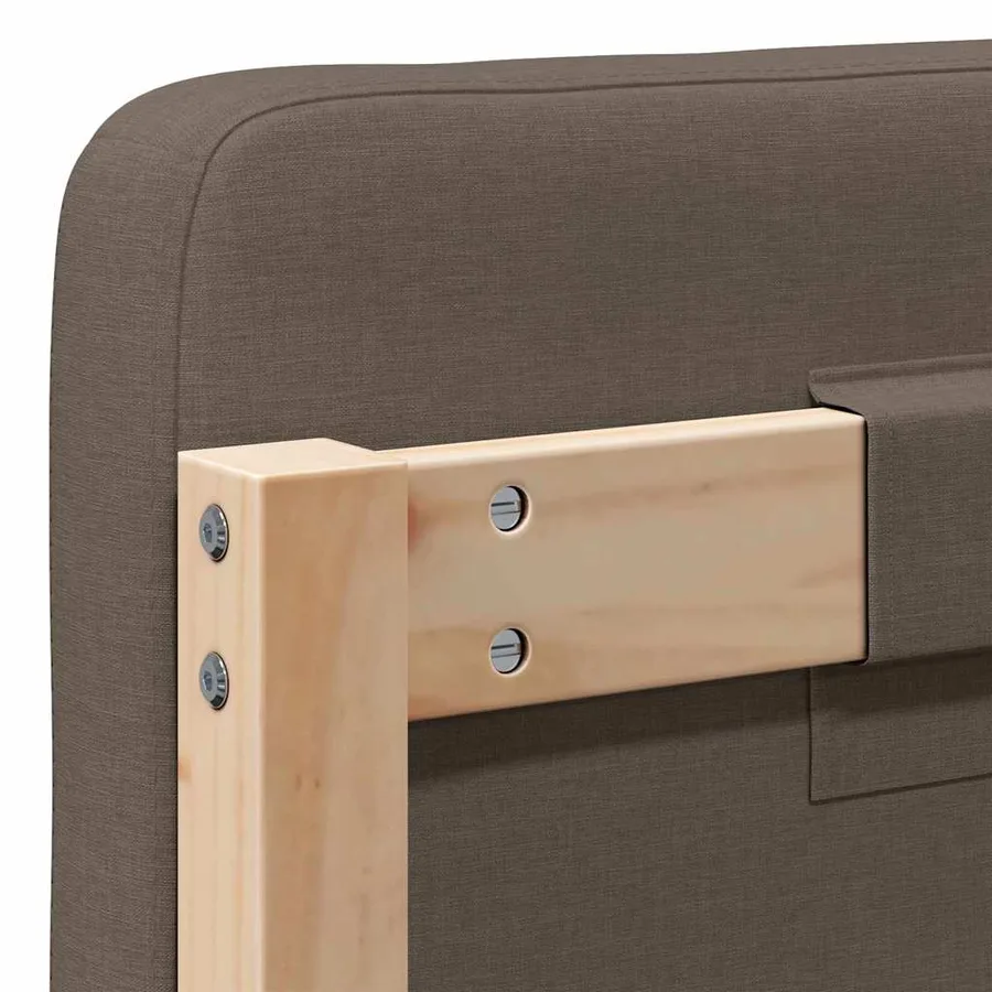 Tête de lit capitonnée Marron et Taupe 80 cm Pin massif - 8