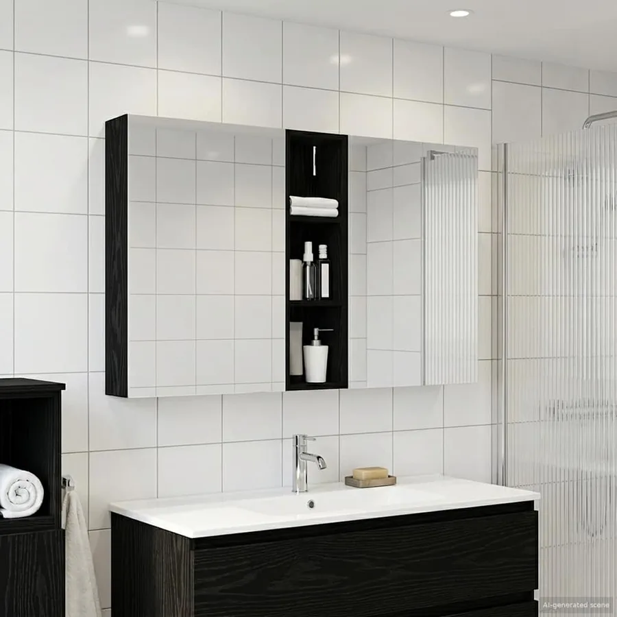 Ensemble de Meubles de Salle de Bain 3 pcs 120 x 14,5 x 70 cm - 4