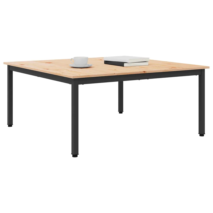 Table basse Naturel 100 x 100 x 45 cm Bois de pin massif - 3