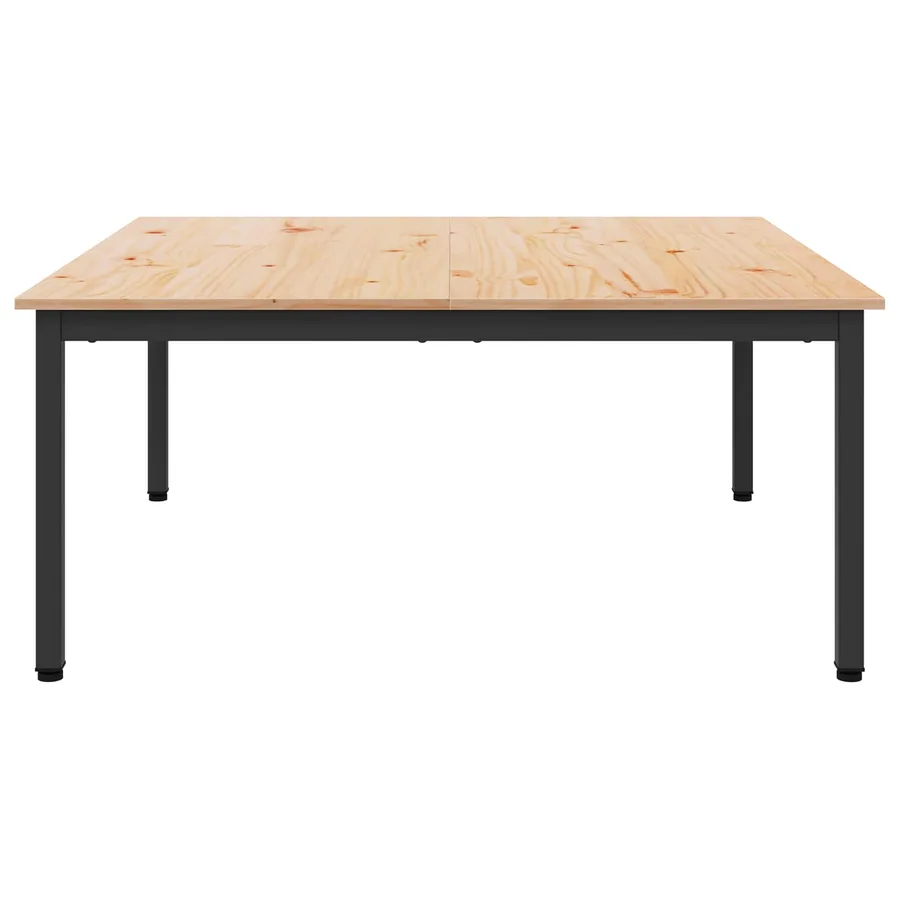 Table basse Naturel 100 x 100 x 45 cm Bois de pin massif - 5