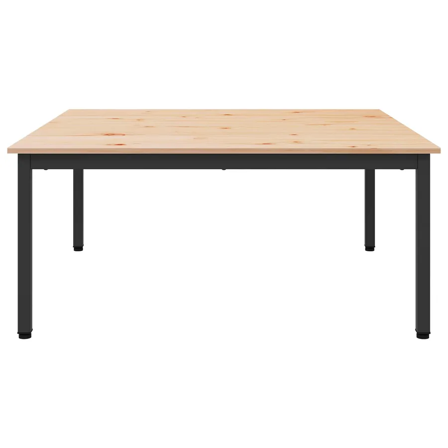 Table basse Naturel 100 x 100 x 45 cm Bois de pin massif - 6