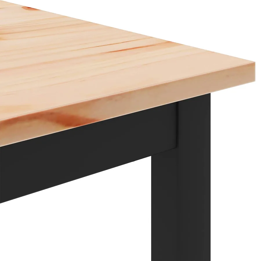 Table basse Naturel 100 x 100 x 45 cm Bois de pin massif - 7