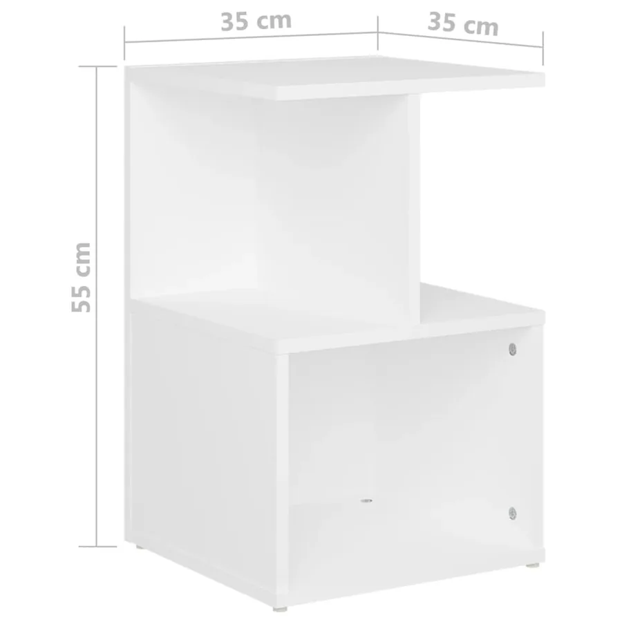 Tables de chevet 2 pcs blanc 35x35x55 cm bois d'ingénierie - 6
