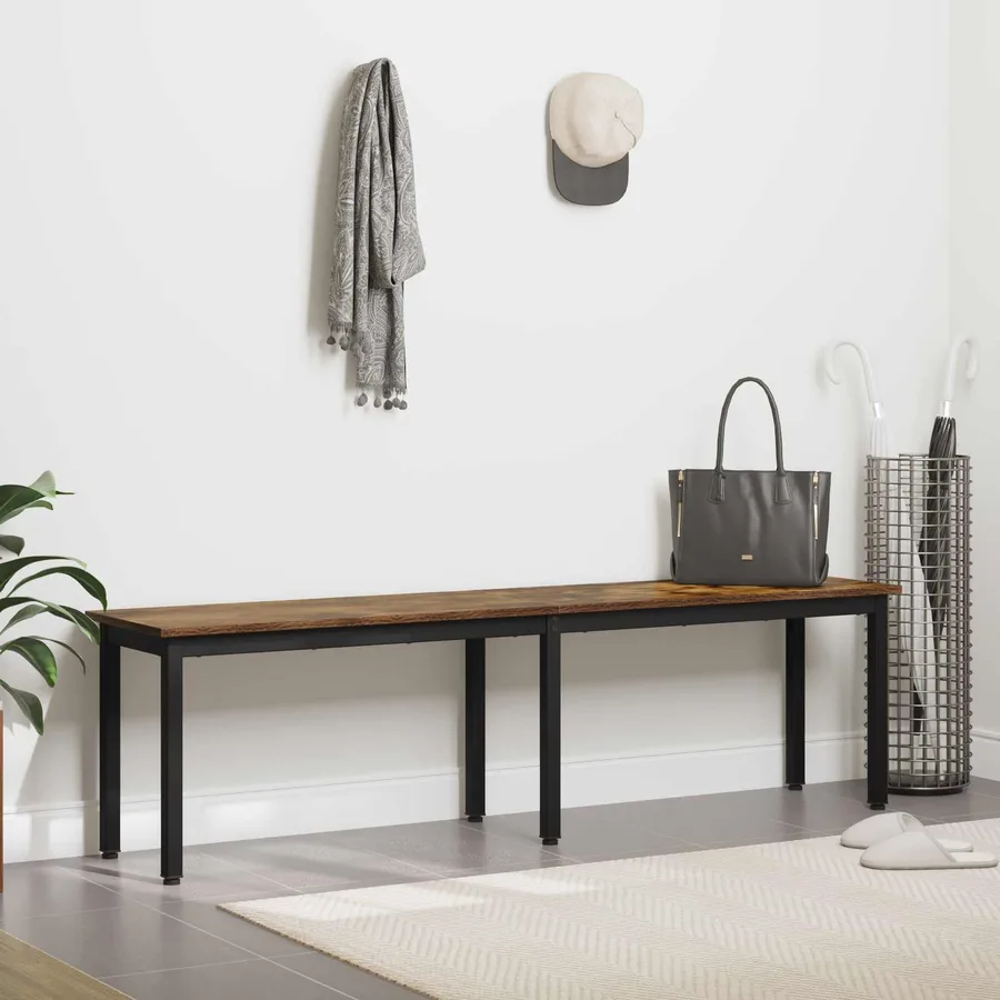 banc Chêne Fumé 160 x 35 x 45 cm Bois d'ingénierie - 4