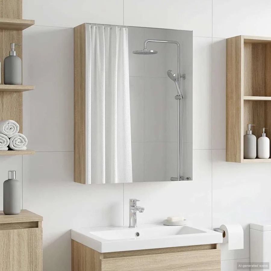 Armoire Miroir de Salle de Bain Chêne Sonoma 50 x 14,5 x 70 cm - 4