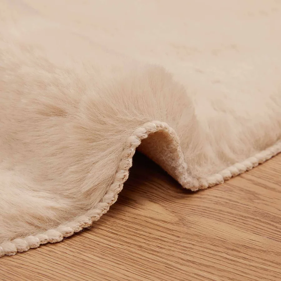 Tapis antidérapant en fausse de lapin OLITE Taupe 50 x 80 cm - 5