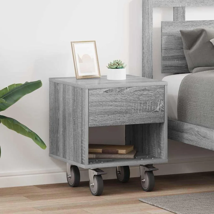 Table de chevet 2 pcs Gris Sonoma 40,5 x 40 x 48 cm