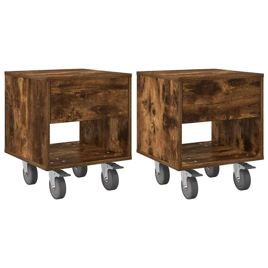 Table de chevet 2 pcs Chêne fumé 40,5 x 40 x 48 cm - 2