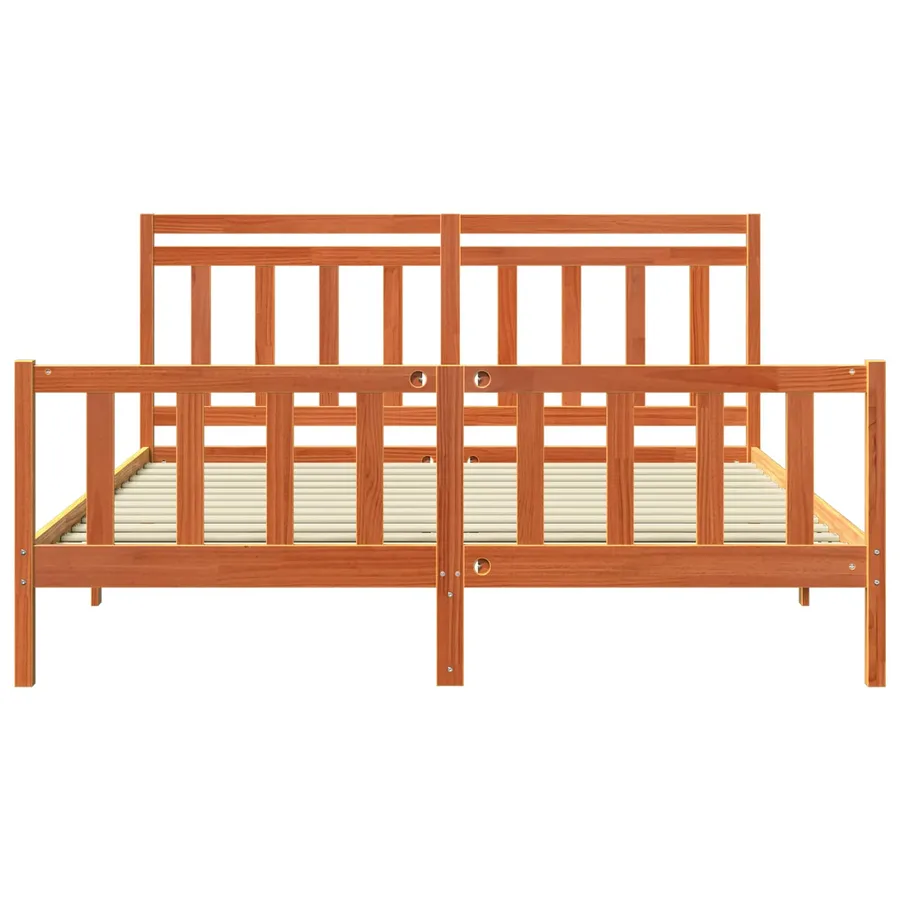 Cadre de lit 2 pcs Cire marron 205,5 x 185,5 x 100 cm - 4