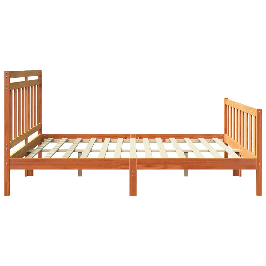Cadre de lit 2 pcs Cire marron 205,5 x 185,5 x 100 cm - 5