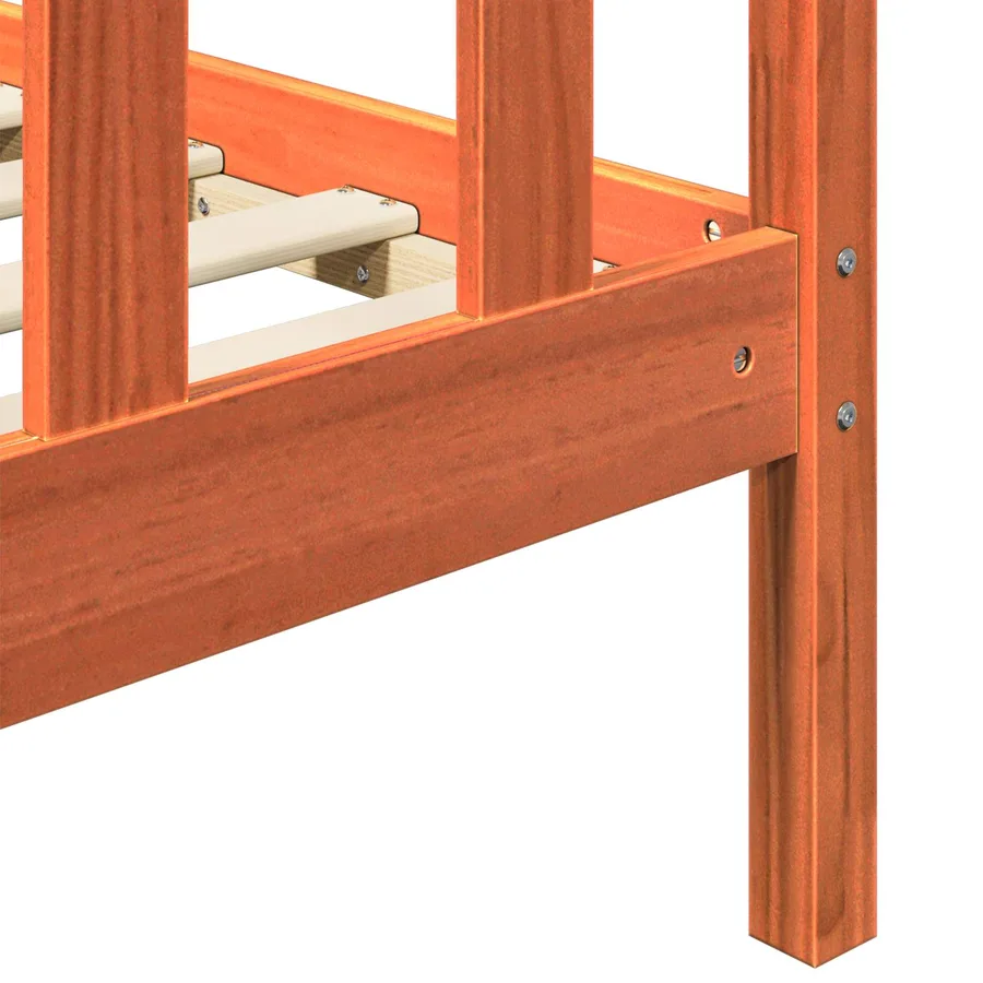 Cadre de lit 2 pcs Cire marron 205,5 x 185,5 x 100 cm - 6