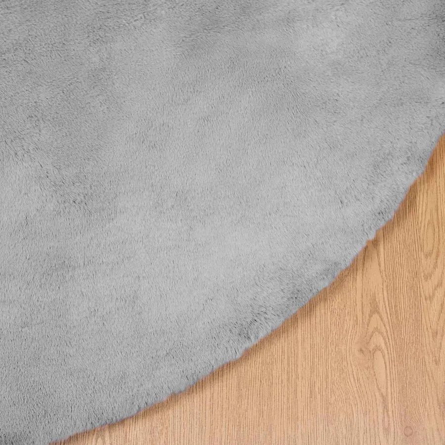 Tapis antidérapant en fausse de lapin OLITE Gris Ø 100 cm - 7
