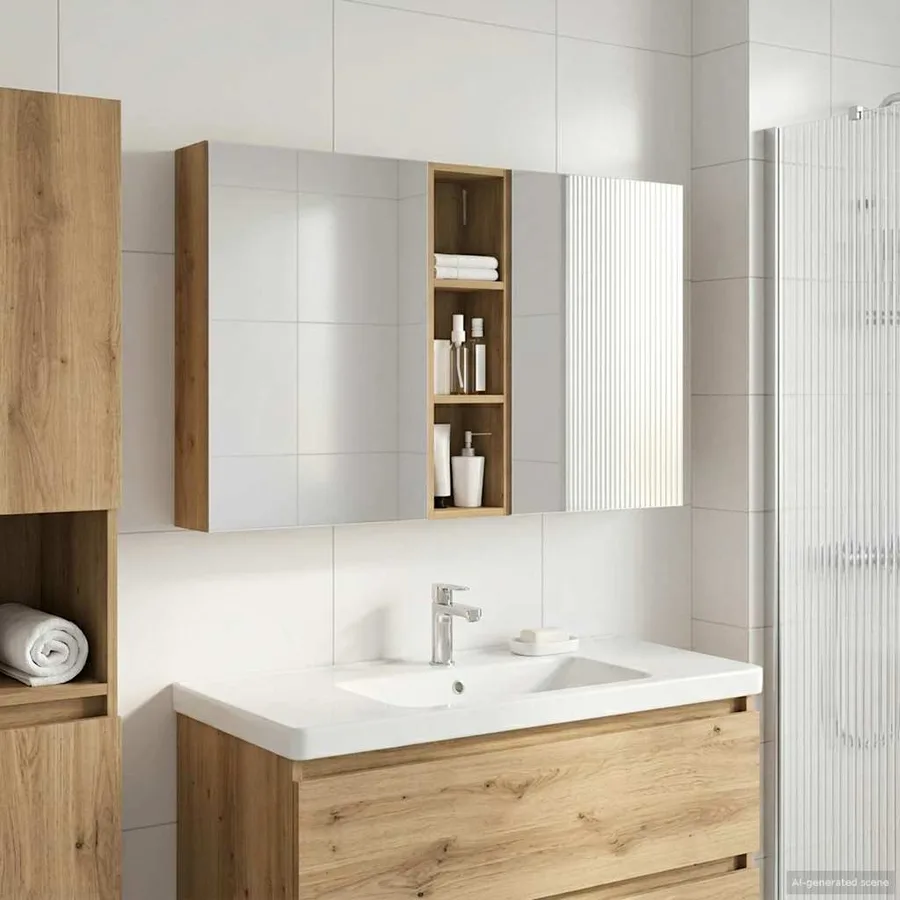 Ensemble de Meubles de Salle de Bain 3 pc 120 x 14,5 x 70 cm - 4