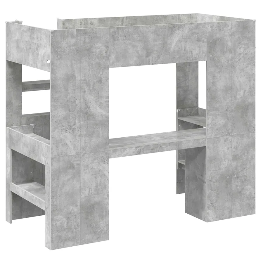 Cadre de lit superposé avec bureau Gris béton 90 x 200 cm - 7