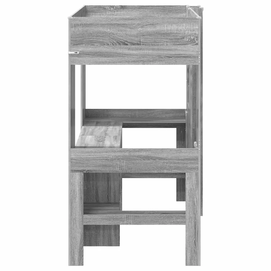 Cadre de lit superposé avec bureau Gris Sonoma 90 x 200 cm - 6