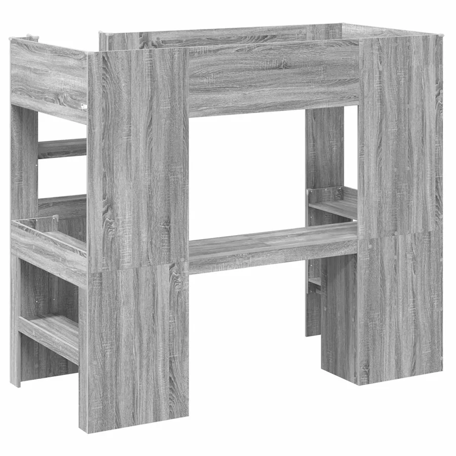 Cadre de lit superposé avec bureau Gris Sonoma 90 x 200 cm - 7